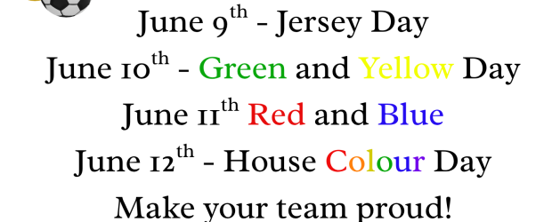 Sports Day, Friday June 12, 2026 Early Dismissal at 1:30pm
